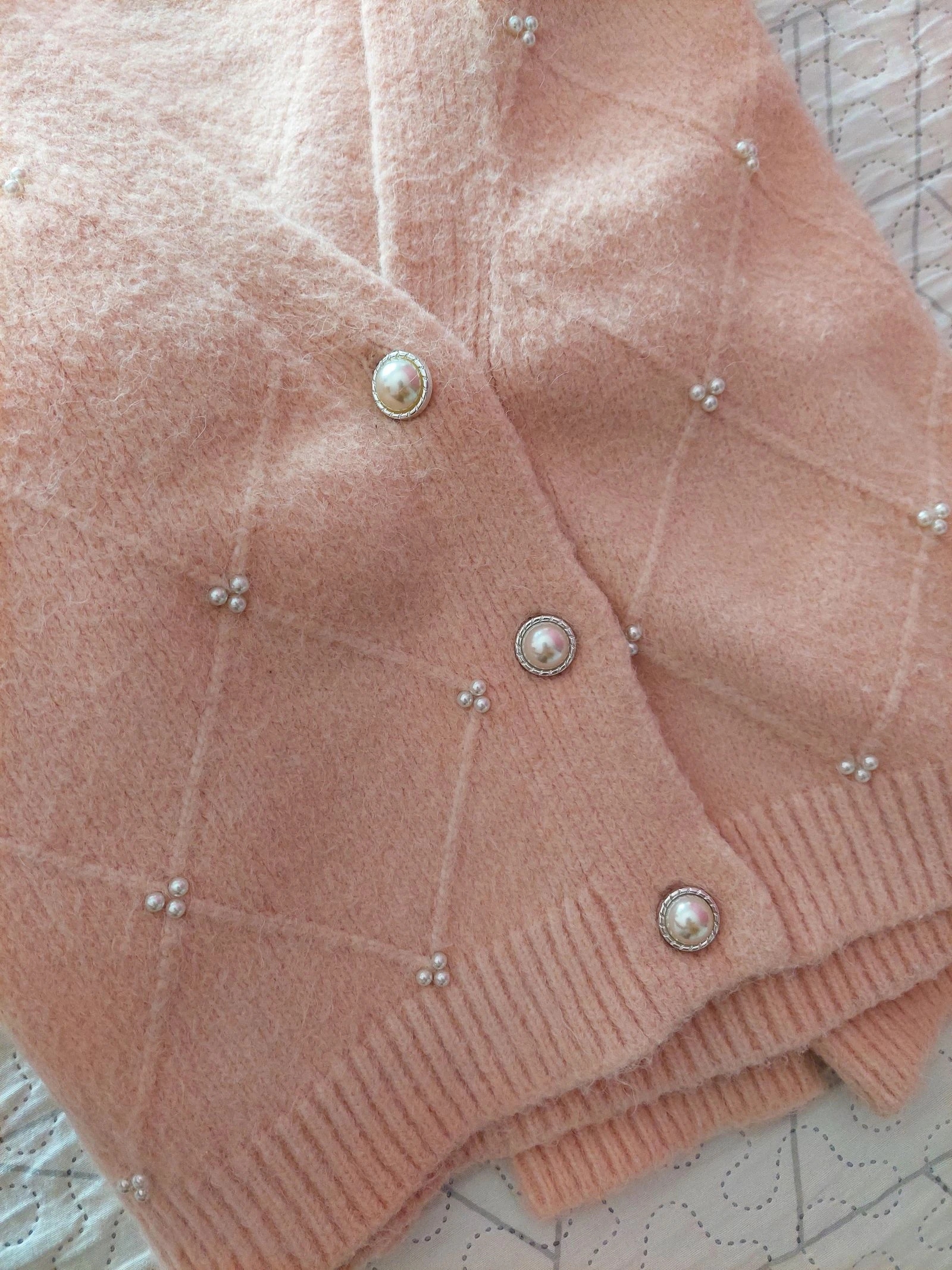 Mango Cardigan de Lã Rosa – photo 2
